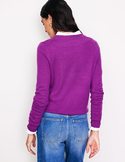 Eva Cashmere Crew Neck Jumper-Regal Purple-3