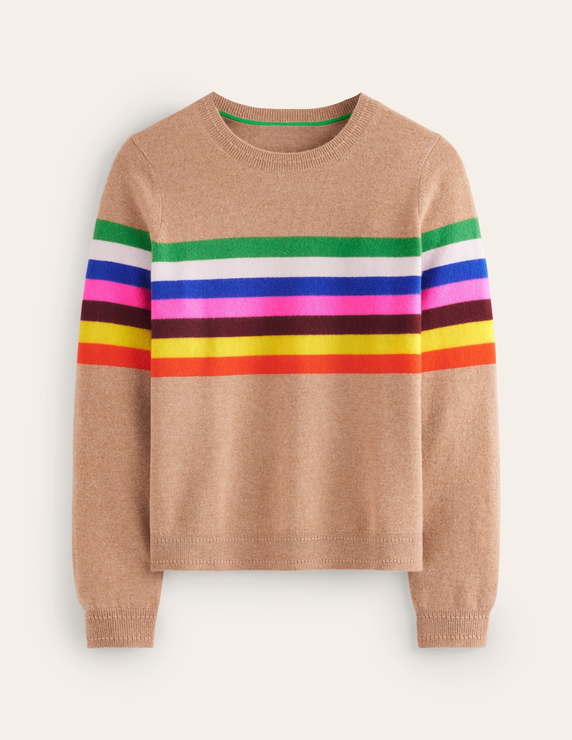 Eva Cashmere Crew Neck Jumper-Chinchilla Melange - Image 8