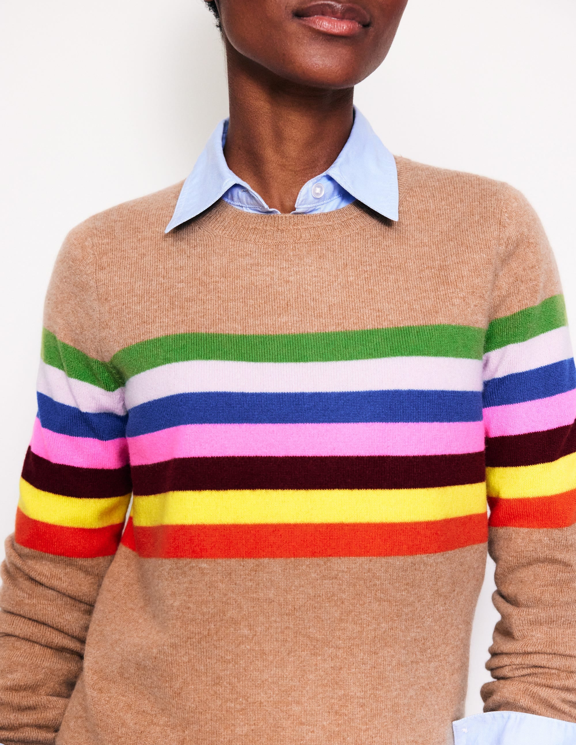 Eva Cashmere Crew Neck Jumper-Chinchilla Melange - Image 2