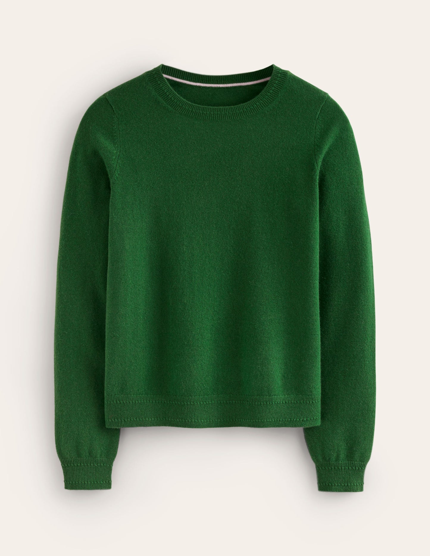 Eva Cashmere Crew Neck Jumper-Pine Green