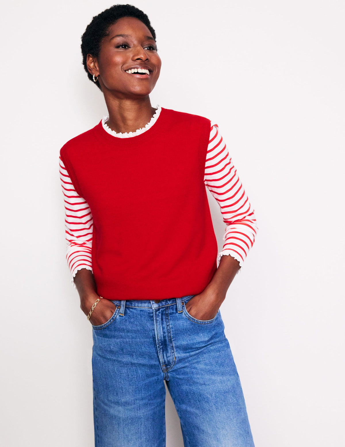 Eva Cashmere Tank-Rouge Red - Image 1