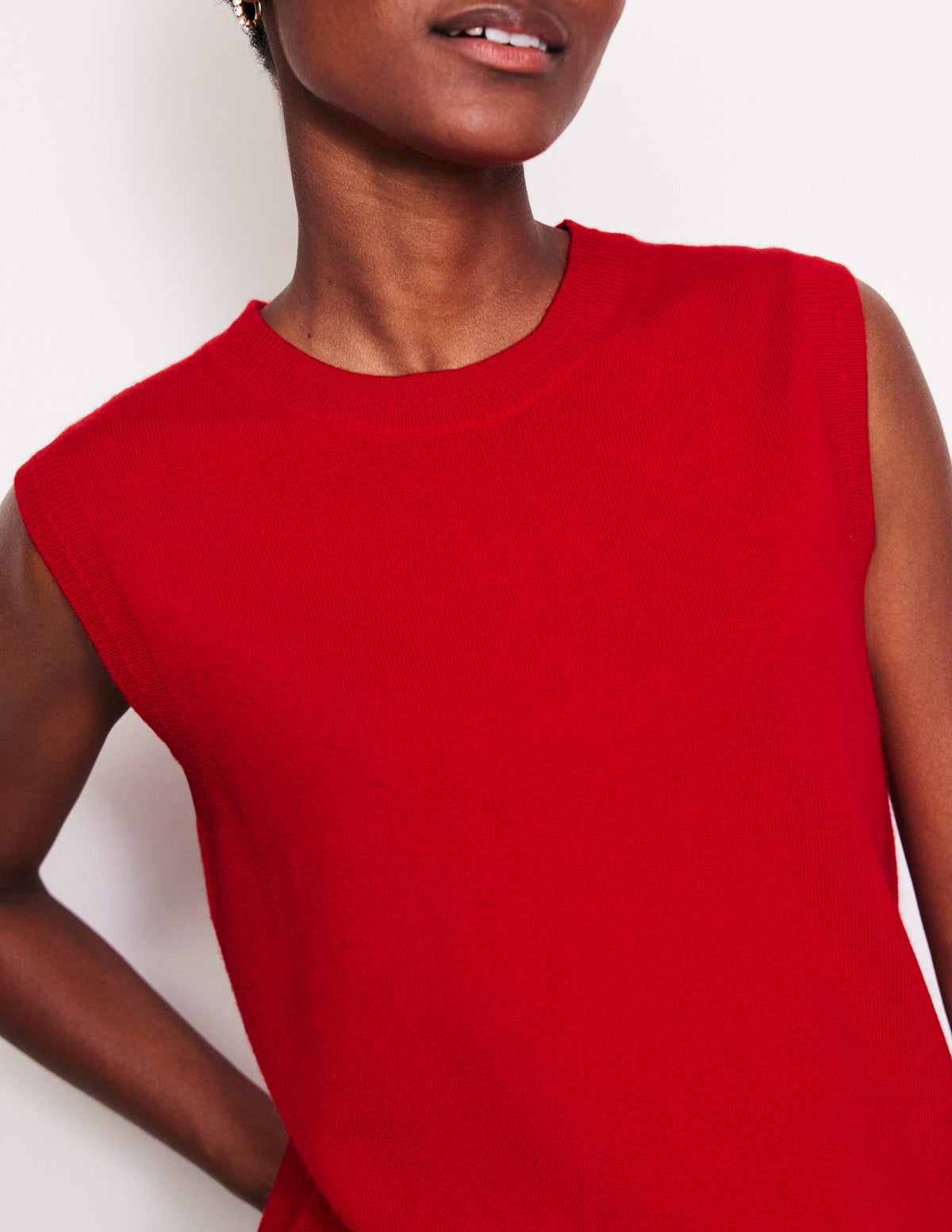 Eva Cashmere Tank-Rouge Red-2