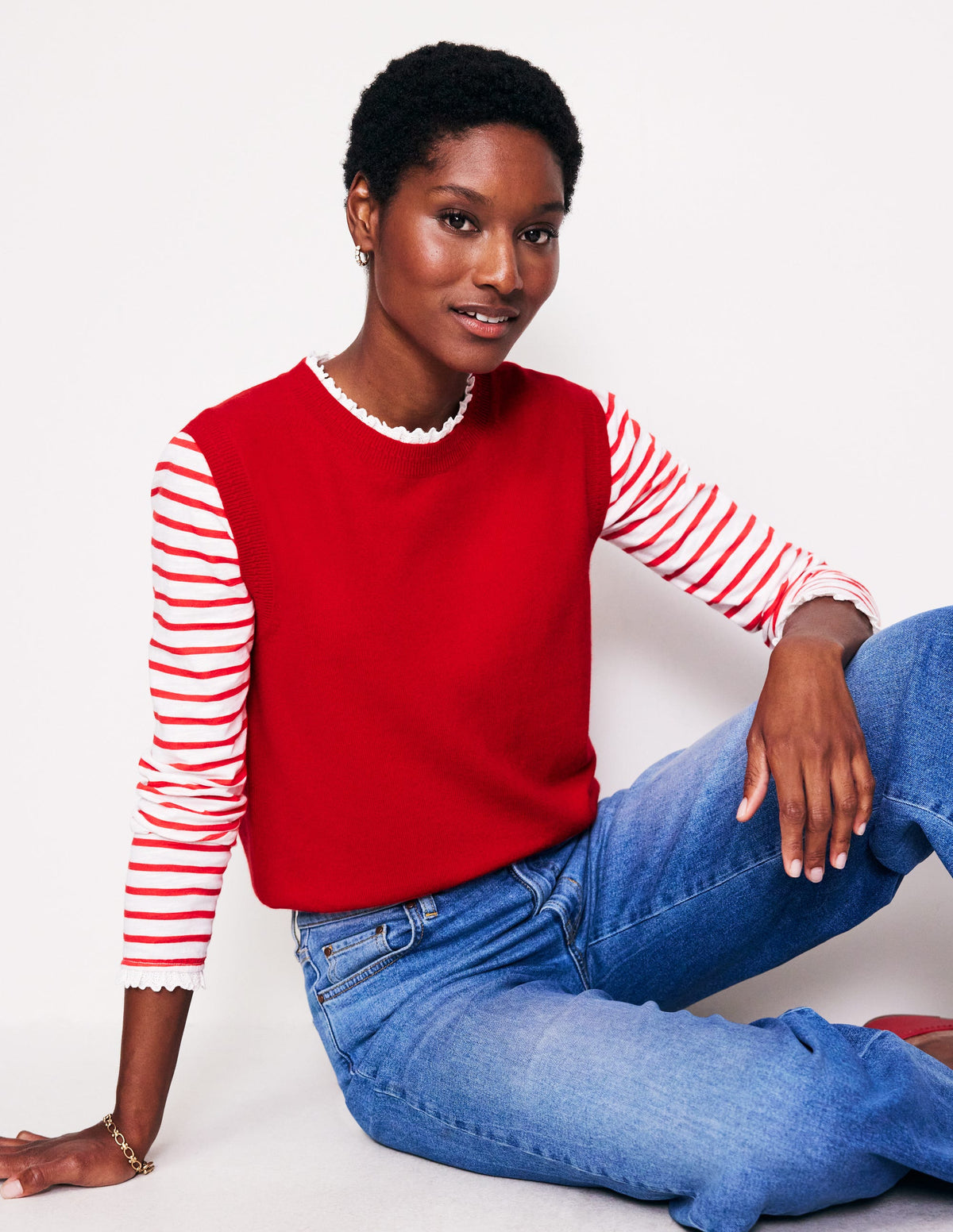 Eva Cashmere Tank-Rouge Red-4