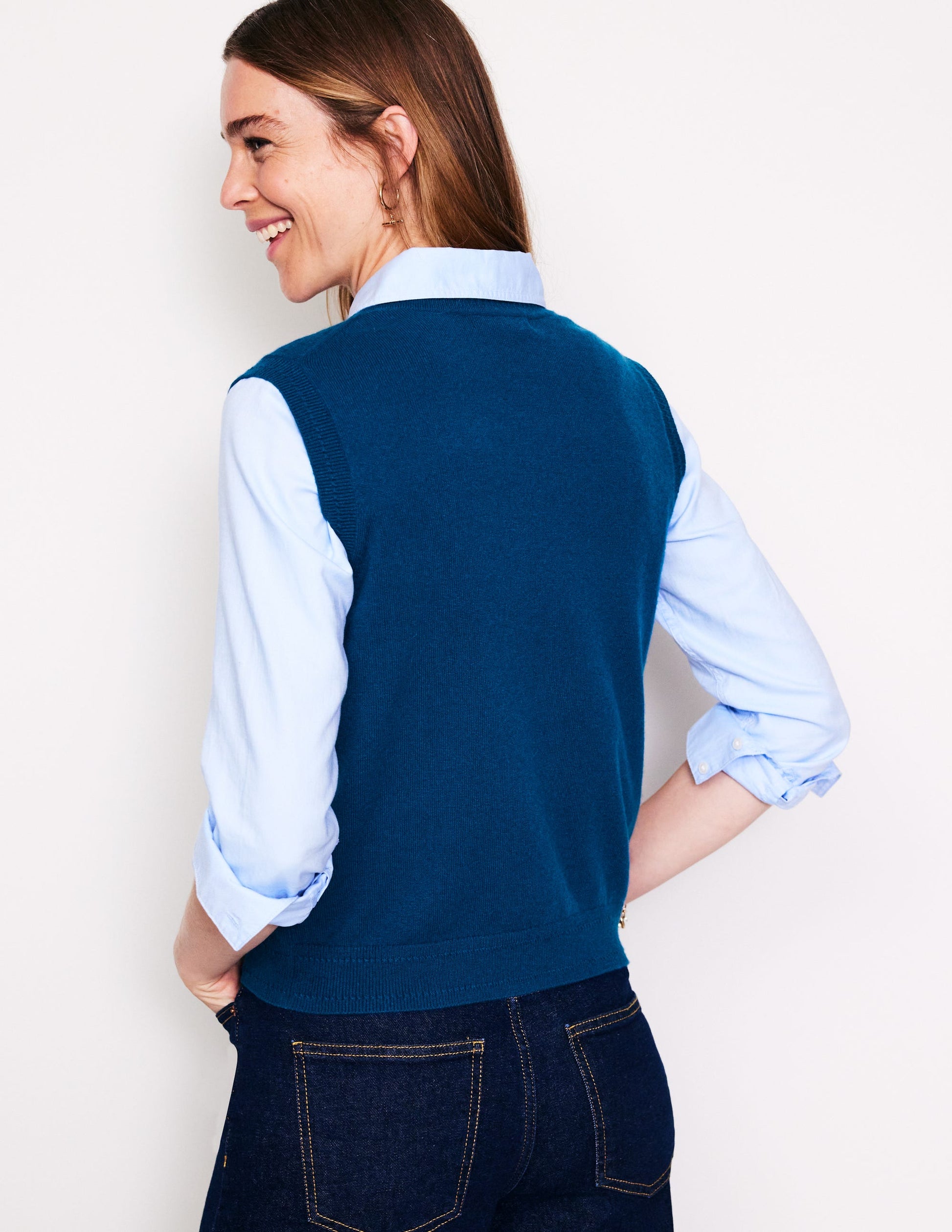 Eva Cashmere Tank-Harbour Blue-3