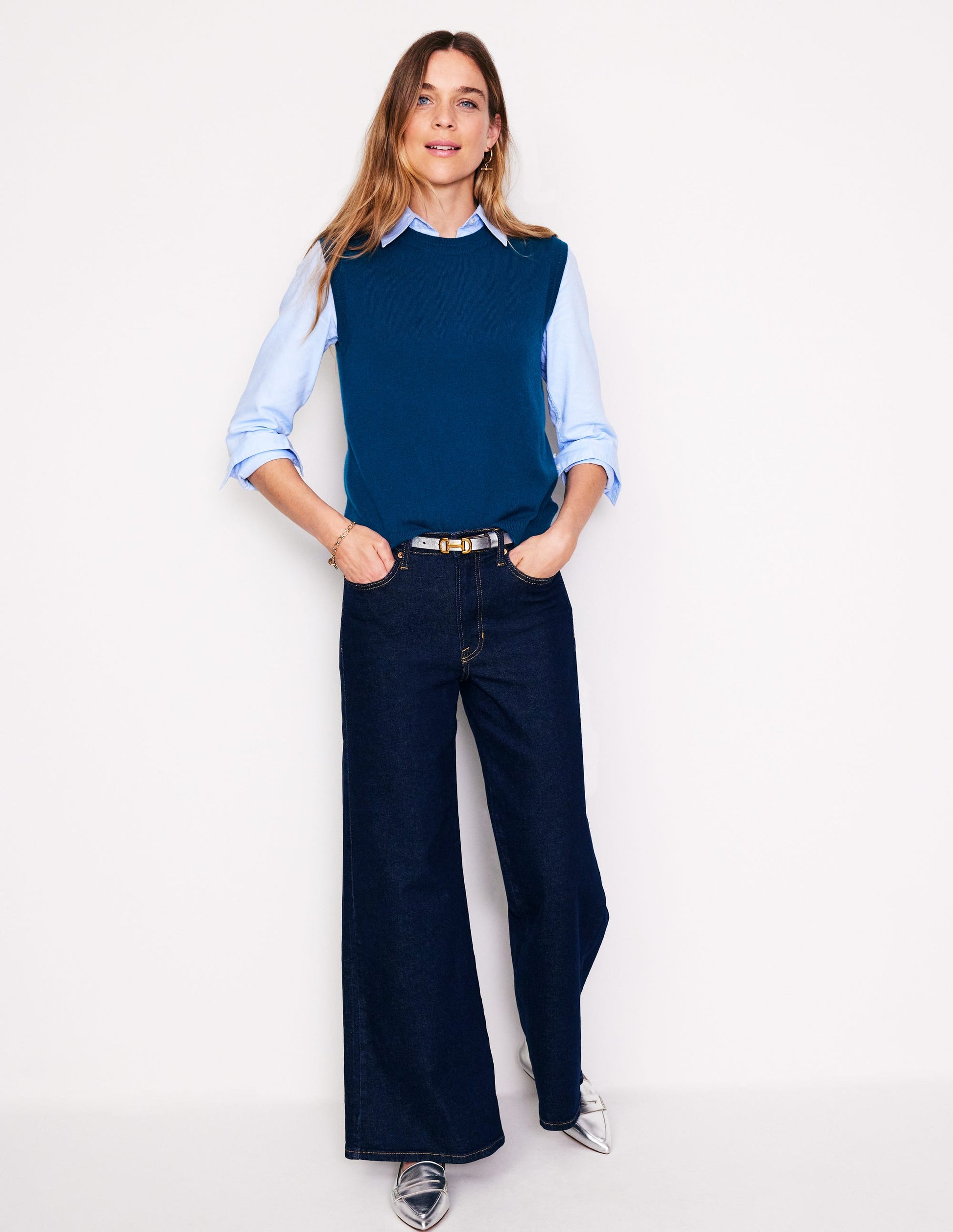 Eva Cashmere Tank-Harbour Blue-4