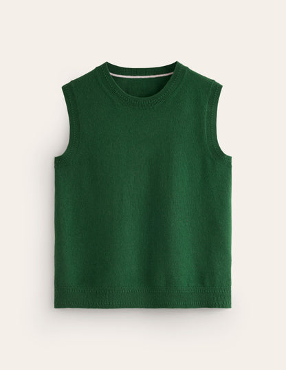 Eva Cashmere Tank-Pine Green