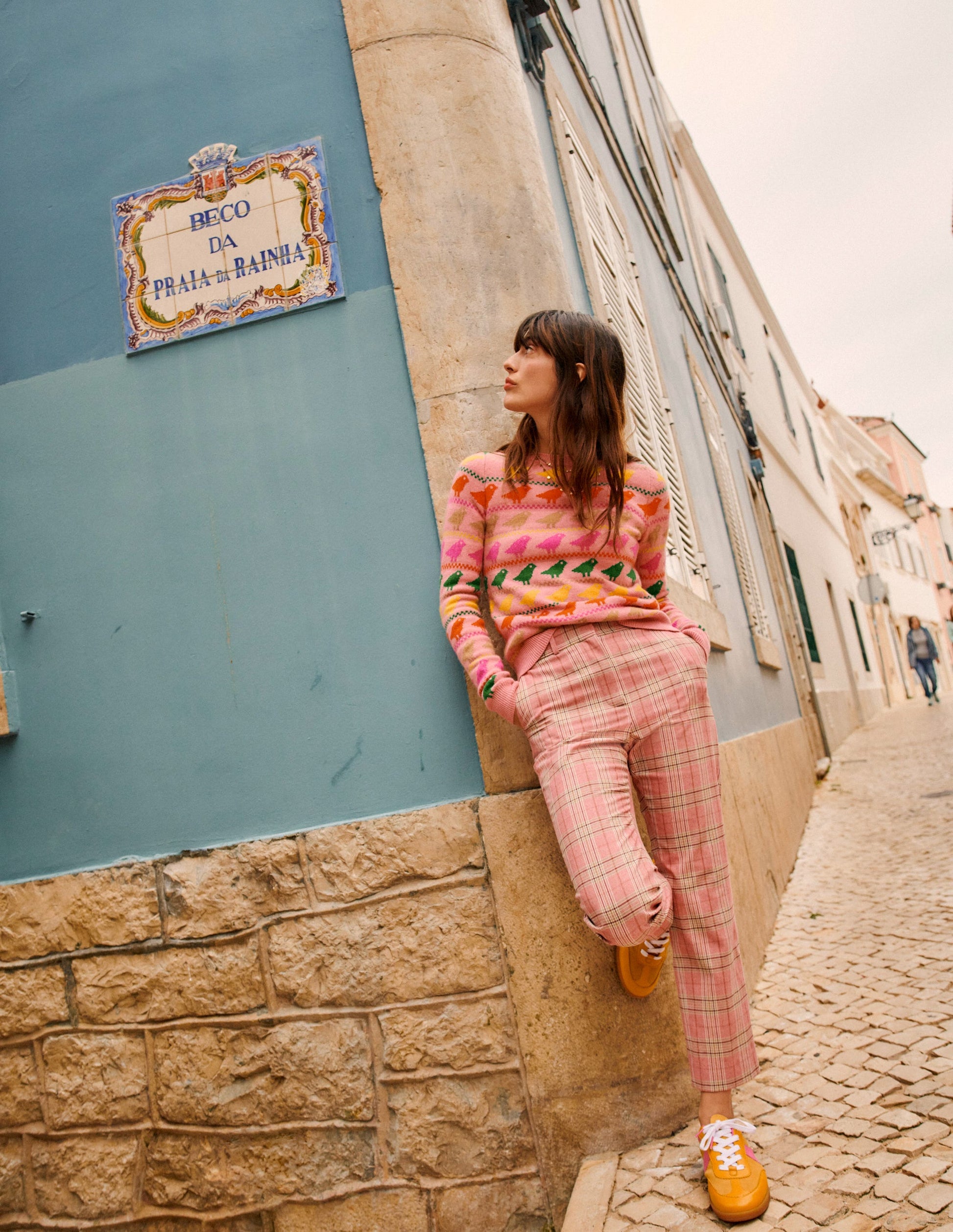 Edie Fair Isle Jumper-Pink Birds-7