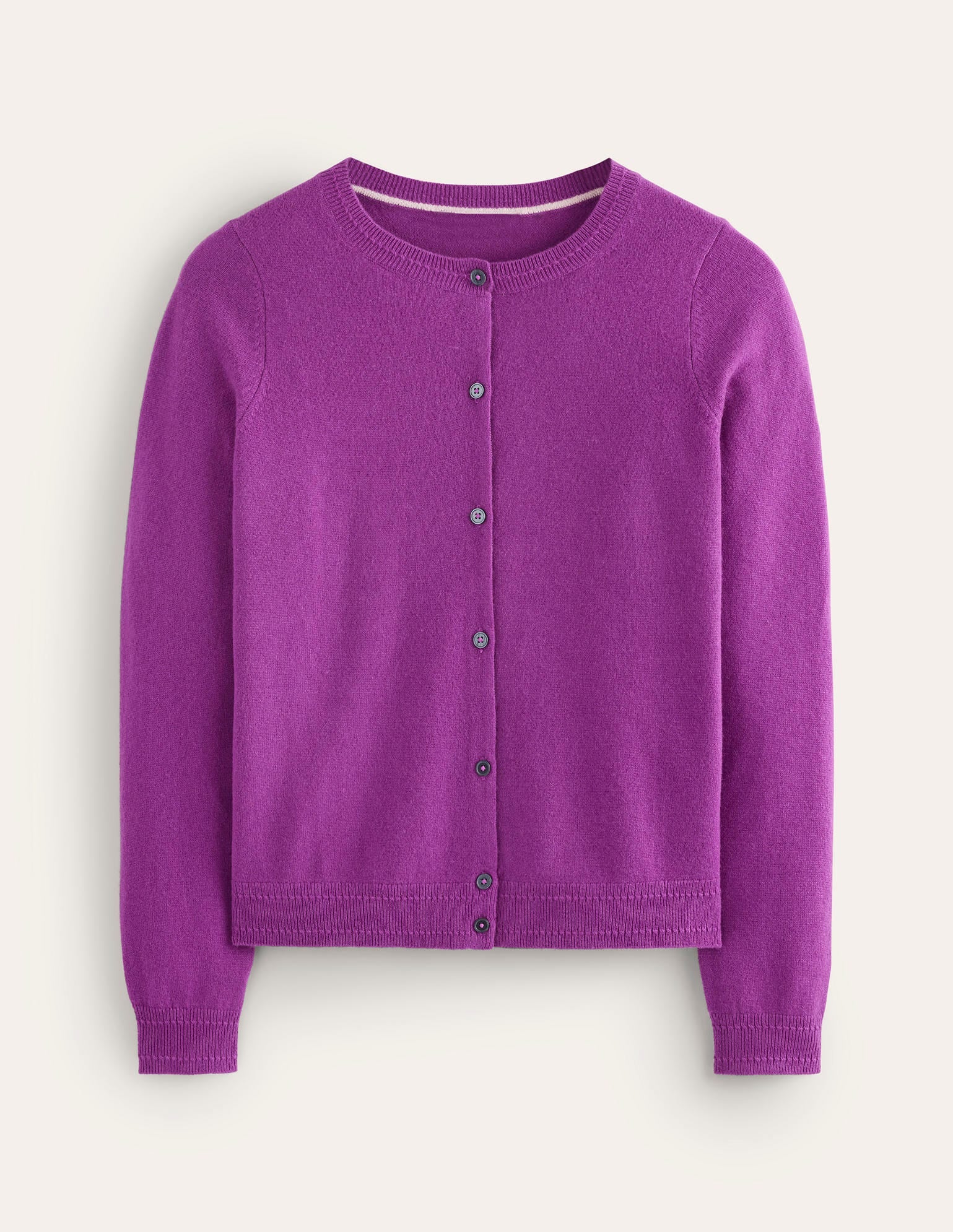 Eva Cashmere Crew Cardigan-Regal Purple - Image 5