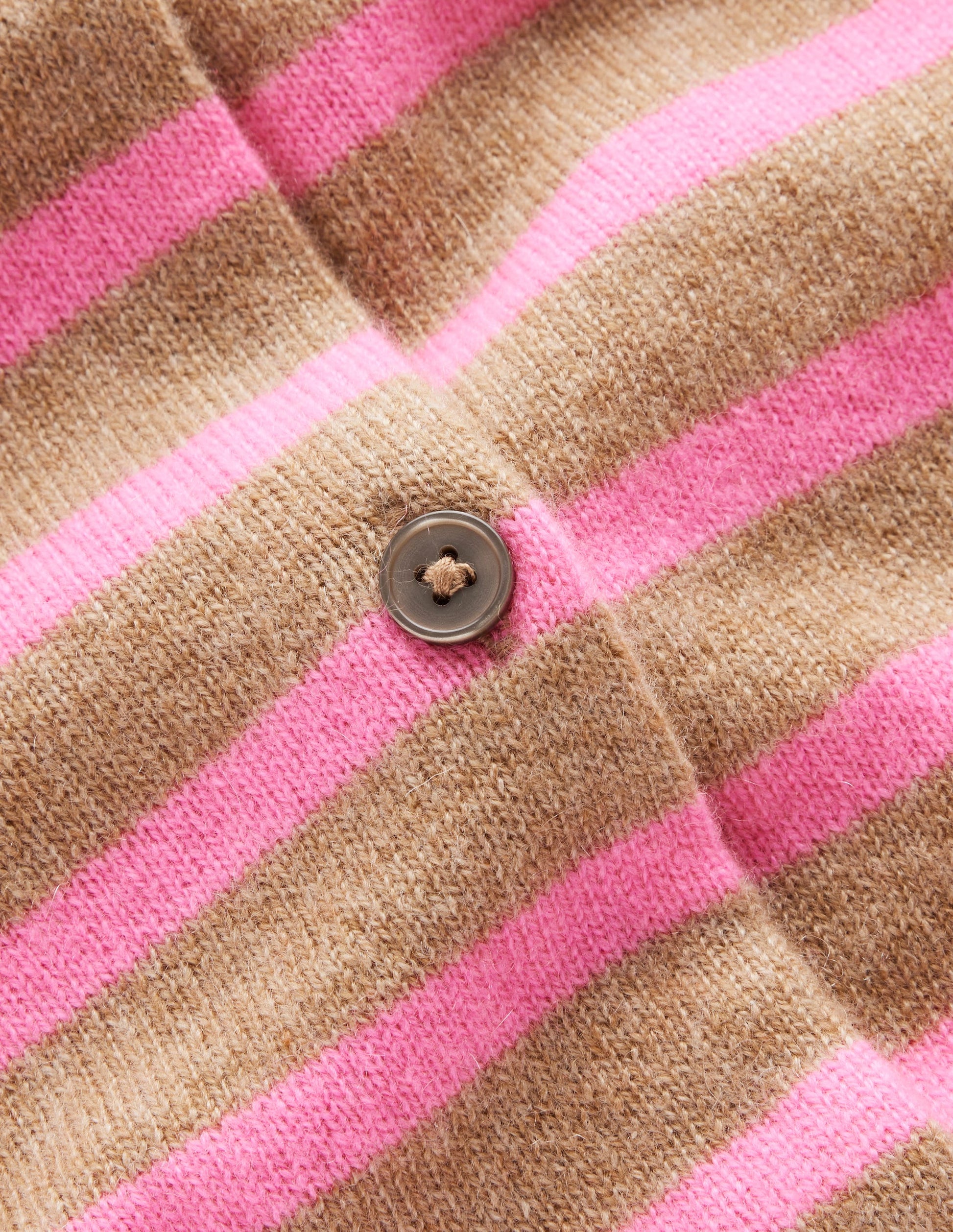 Eva Cashmere Crew Cardigan-Camel Melange/ Fluro Pink-6
