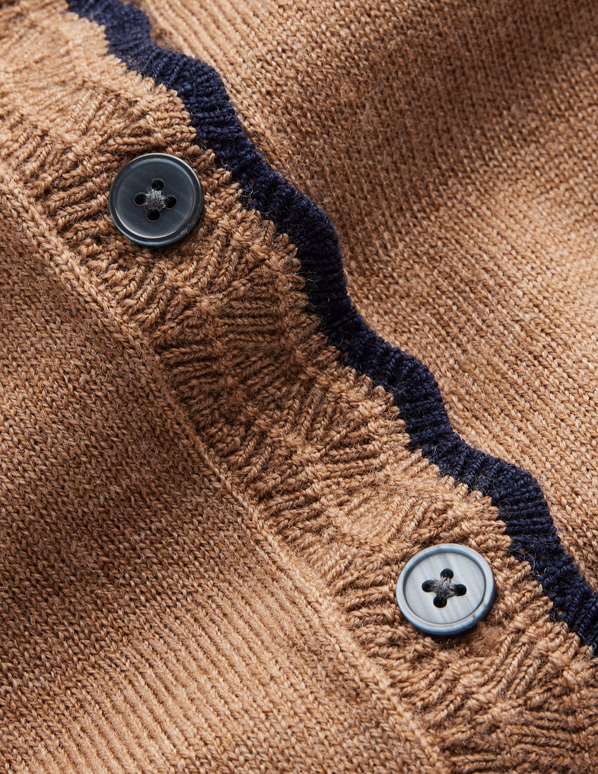Merino Scallop Cardigan-Camel Melange - Image 6