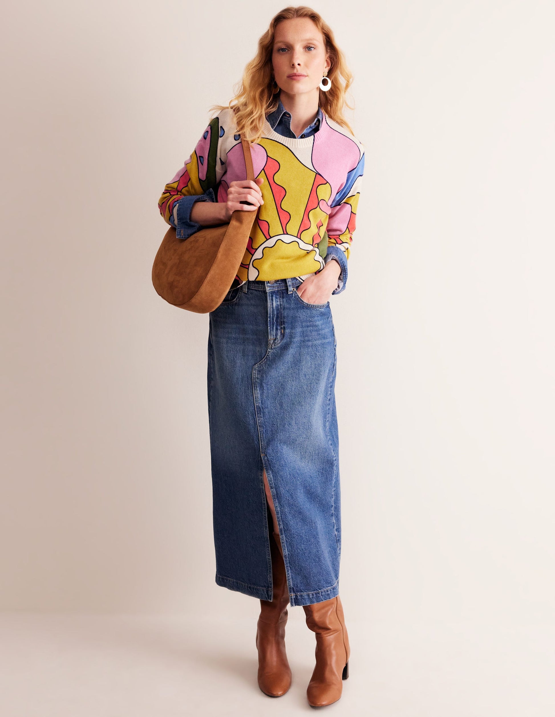 Lydia Cashmere Jumper-Multi, Sunshine-6