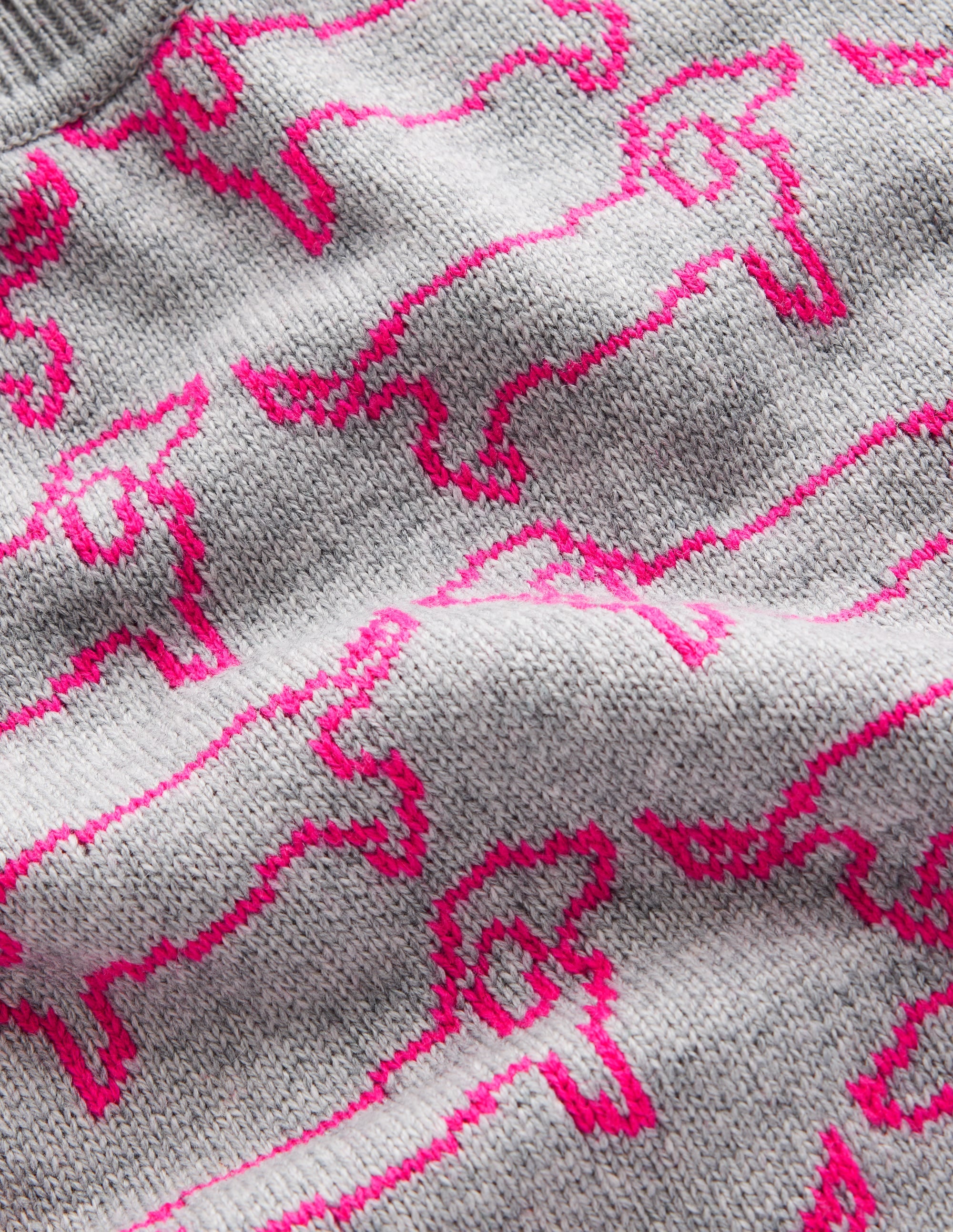 Heather Jacquard Jumper-Grey Marl, Pink Sausage Dog - Image 7