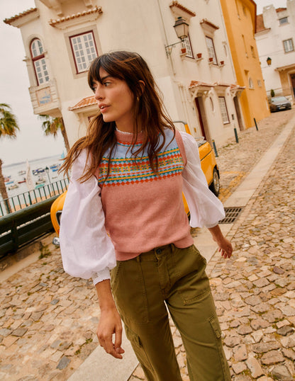 Edie Fair Isle Tank-Pink Fair Isle-8