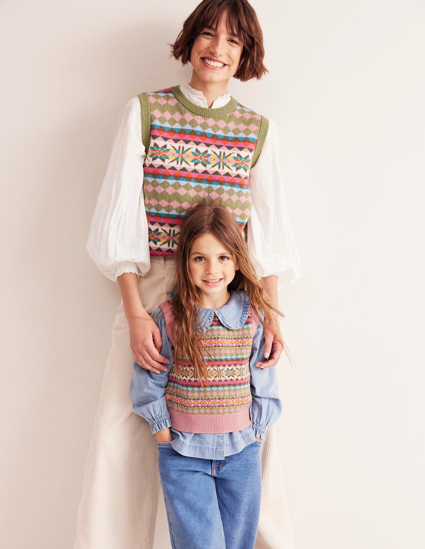 Edie Fair Isle Tank-Green Heritage Fair Isle