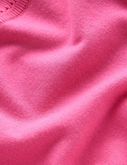 Catriona Cotton Crew T-Shirt-Carmine Rose Pink-3