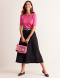 Catriona Cotton Crew T-Shirt-Carmine Rose Pink