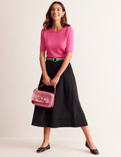 Catriona Cotton Crew T-Shirt-Carmine Rose Pink-1