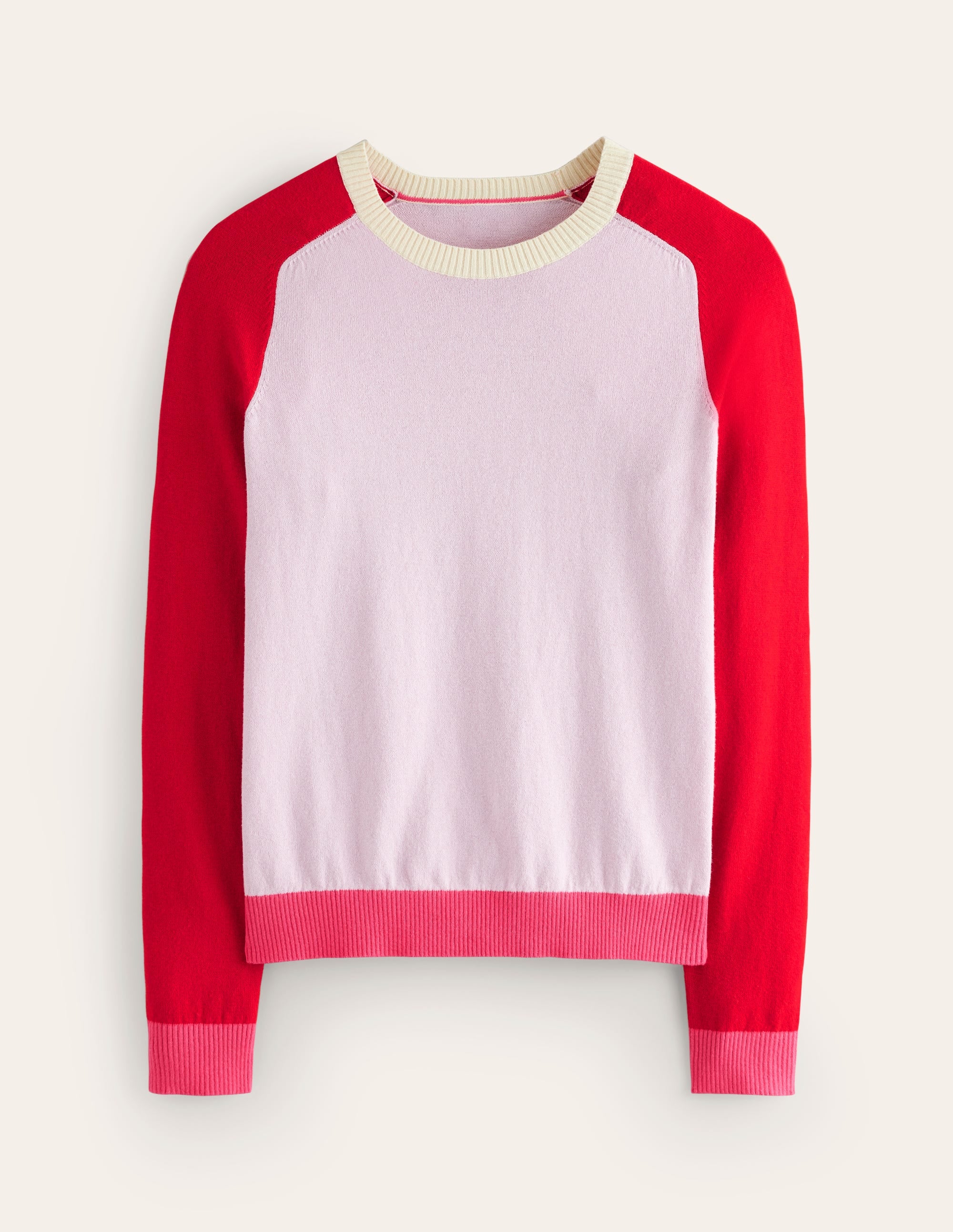 Meg Raglan Sleeve Jumper-Soft Lavender, Colourblock - Image 6