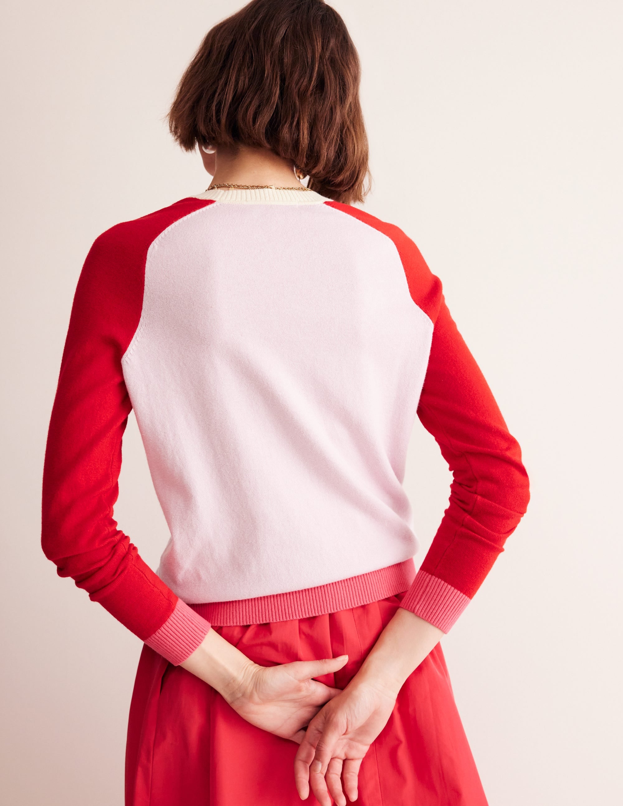 Meg Raglan Sleeve Jumper-Soft Lavender, Colourblock - Image 3