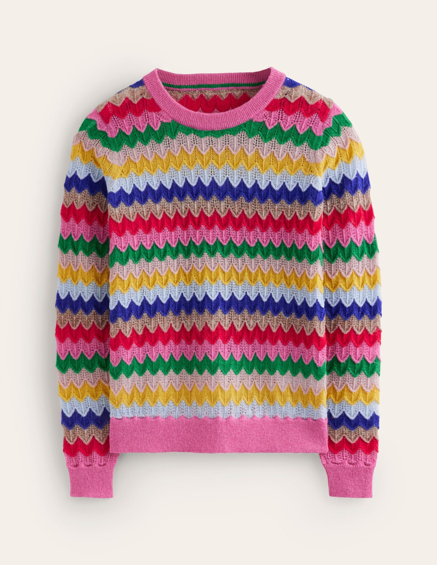 Fluffy Textured Stitch Jumper-Multi