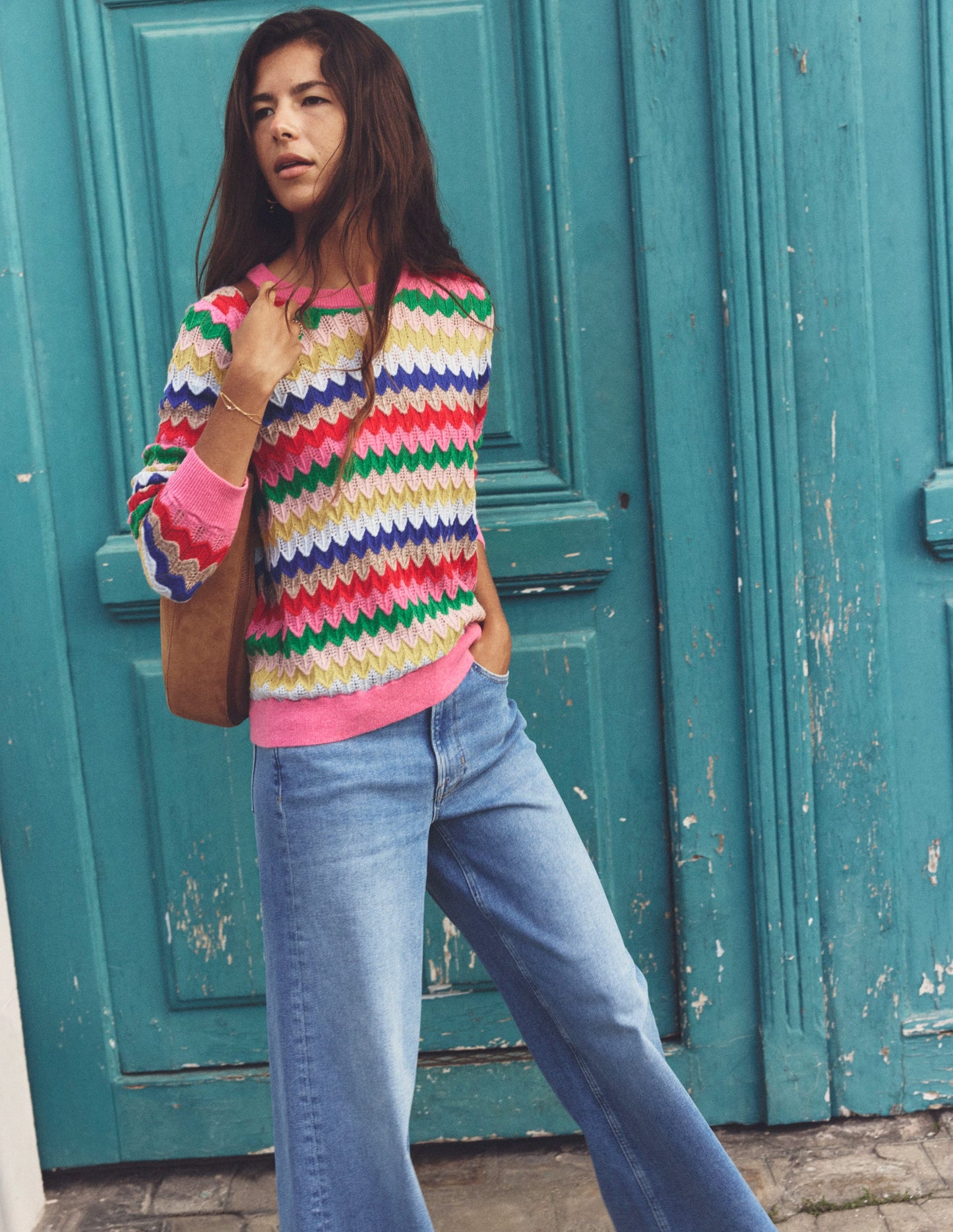 Fluffy Textured Stitch Jumper-Multi