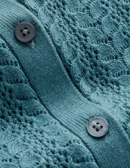 Tia Pointelle Frilled Cardigan-Blue Grass-6