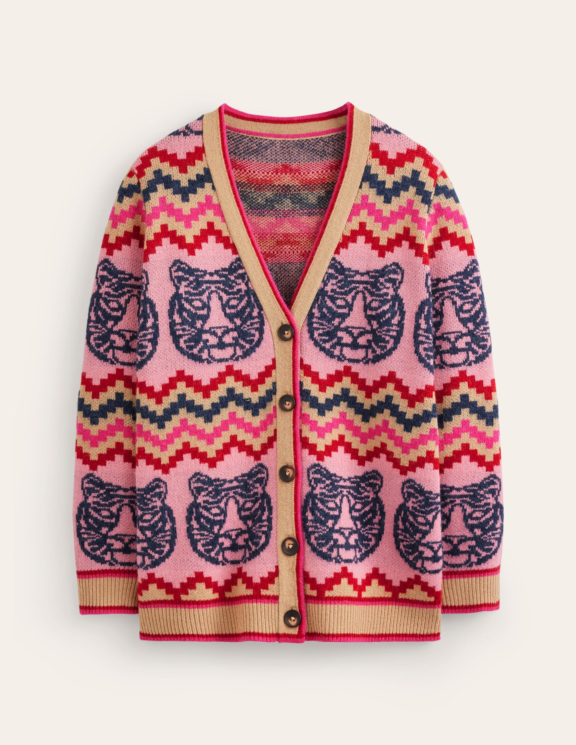 Quinn Boyfriend Cardigan-Multi, Tiger-6
