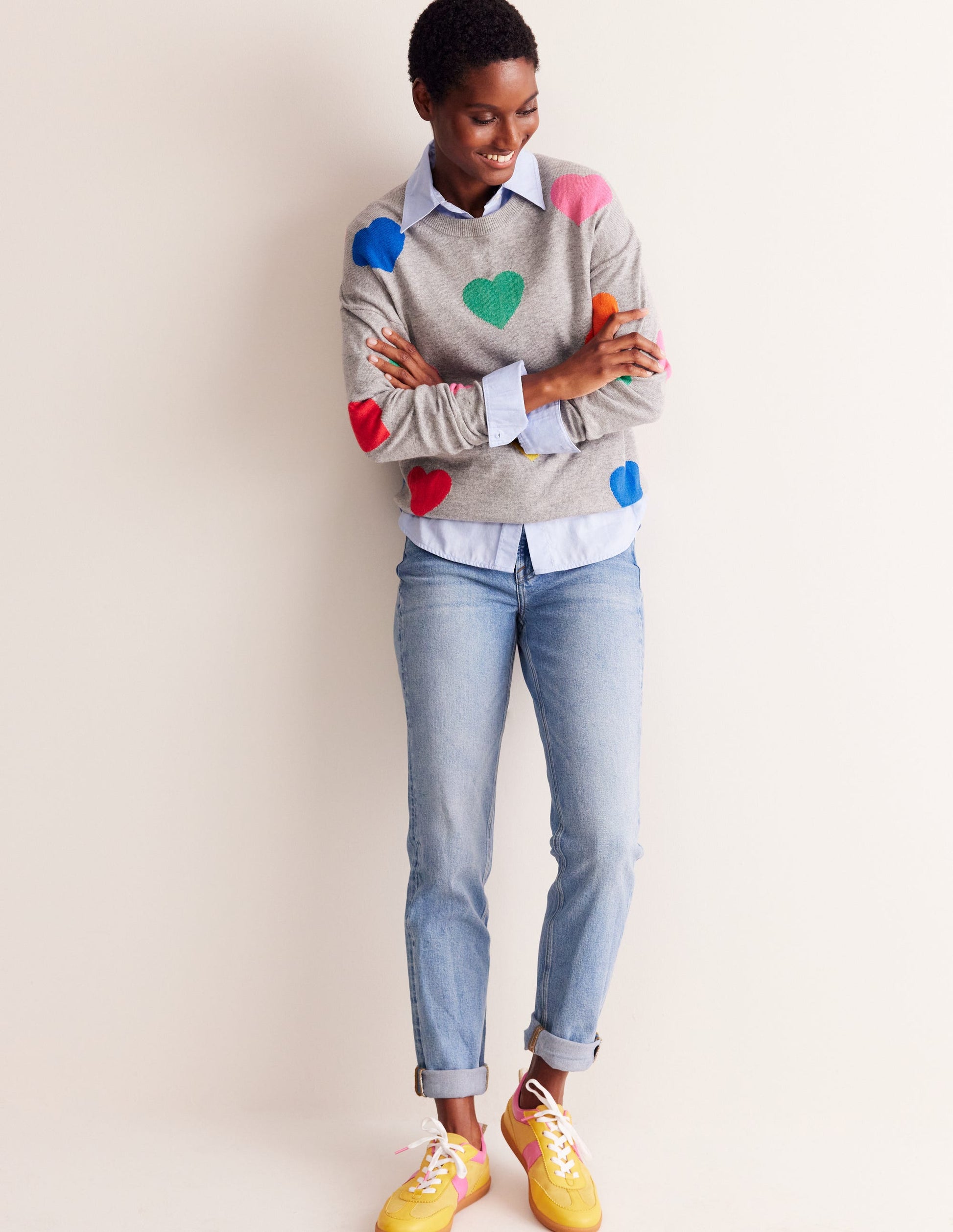 Natasha Novelty Jumper-Grey, Hearts-4