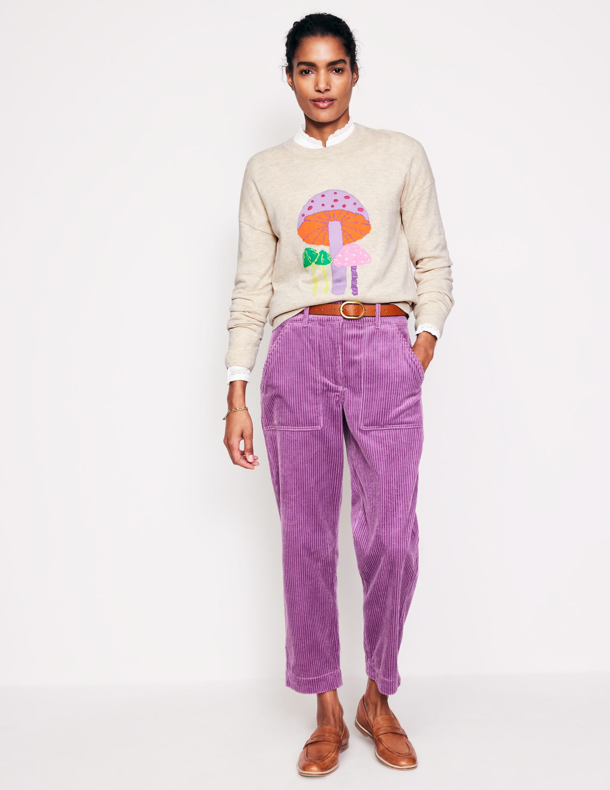 Natasha Novelty Jumper-Oatmeal, Mushrooms - Image 4