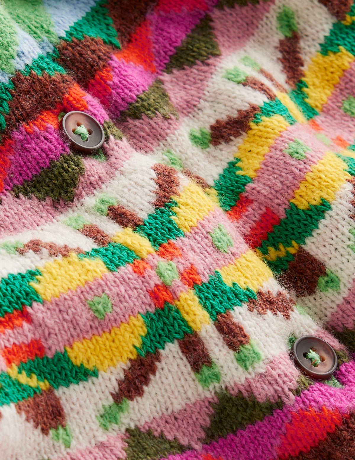 Fae Fair Isle Frilled Cardigan-Green-7