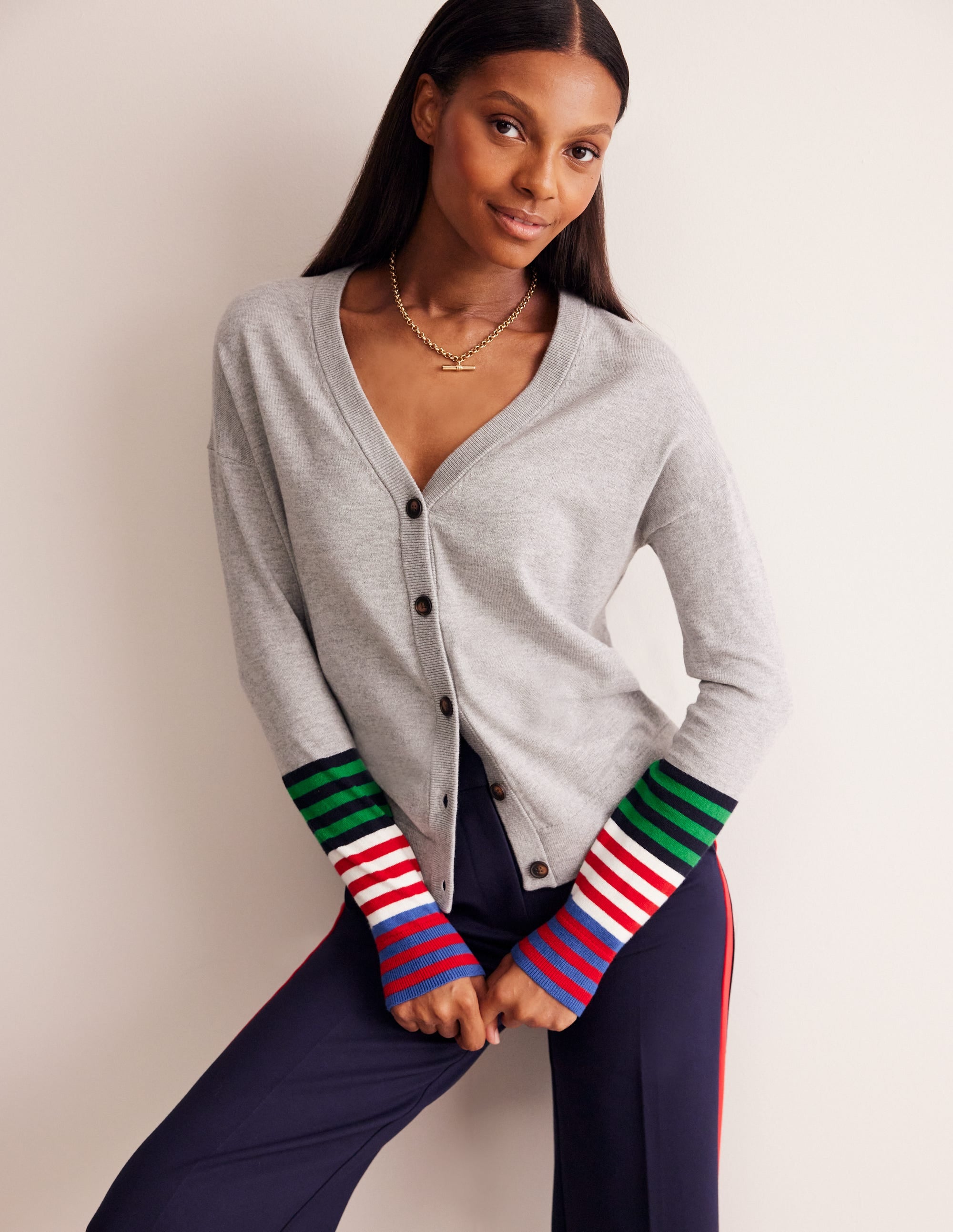 Annie Cardigan-Grey Melange - Image 1