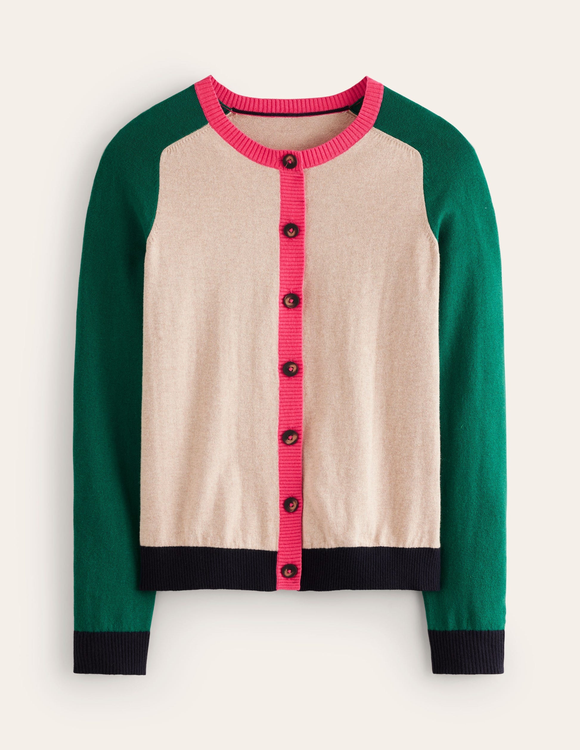 Meg Raglan Sleeve Cardigan-Chinchilla, Colourblock-5