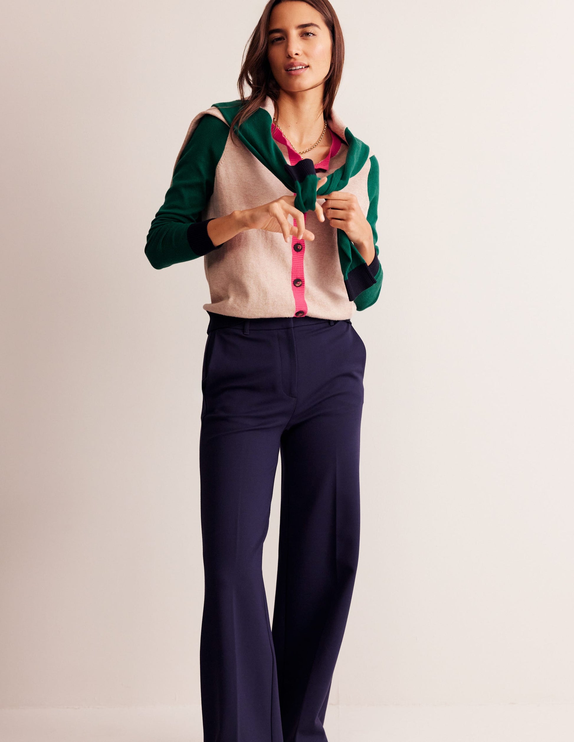 Meg Raglan Sleeve Cardigan-Chinchilla, Colourblock-4