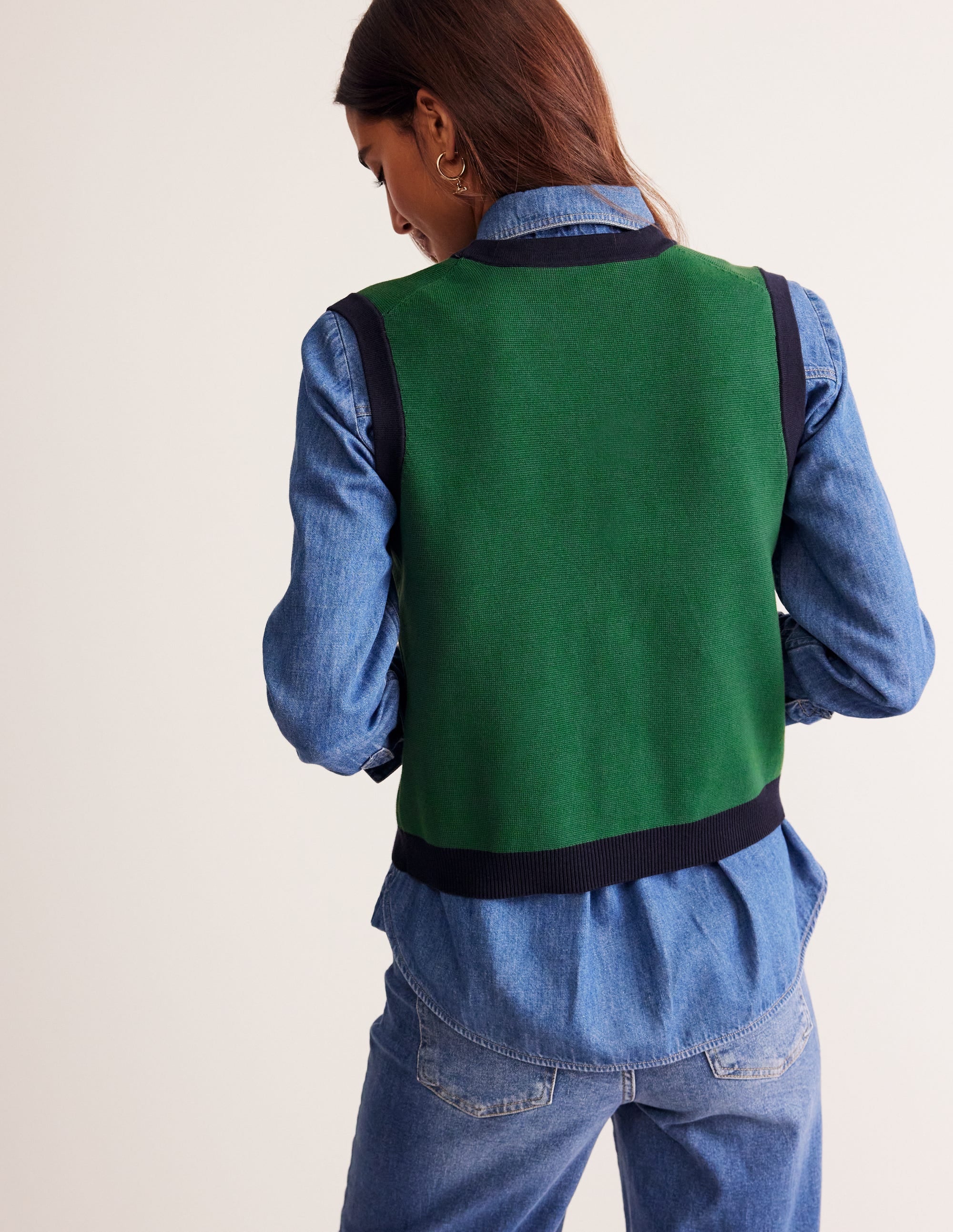 Holly Knitted Waistcoat-Eden Green - Image 4