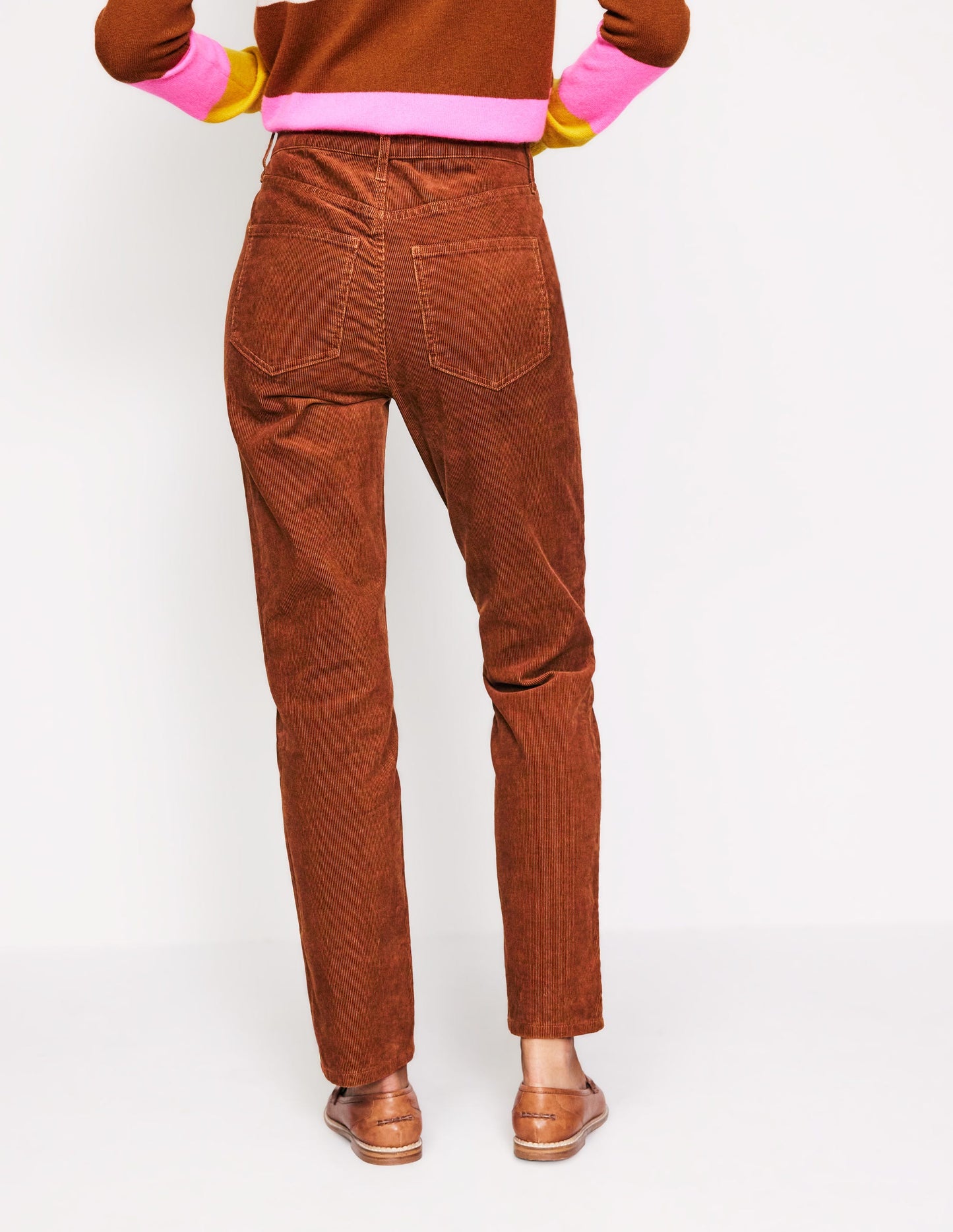 5 Pocket Cord Slim Jeans-Autumn Brown