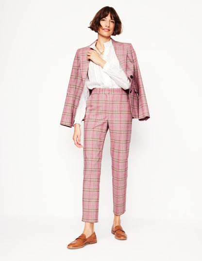 Kew Checked Trousers-Pink Check