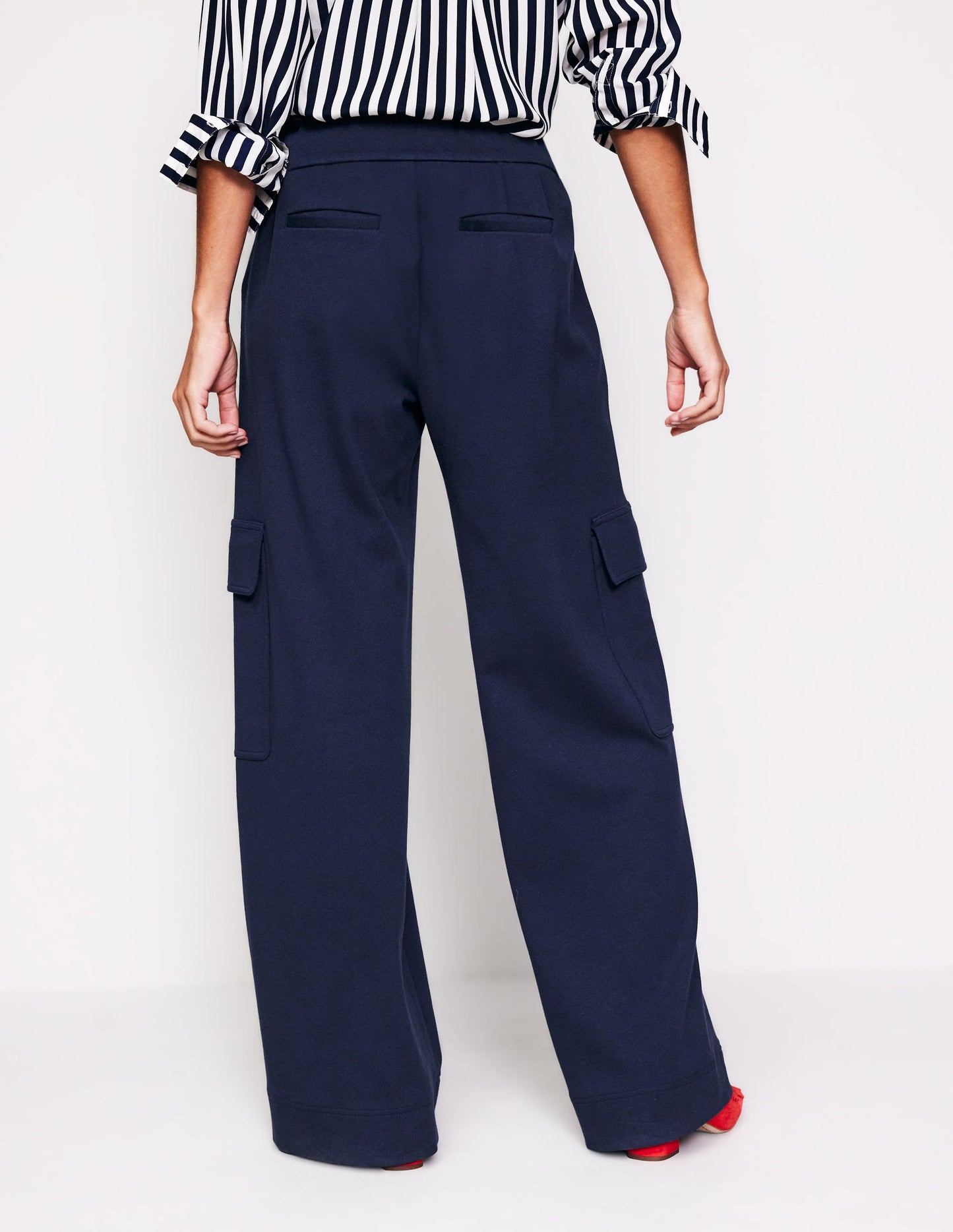 Ponte Twill Pull-on Trousers-Navy