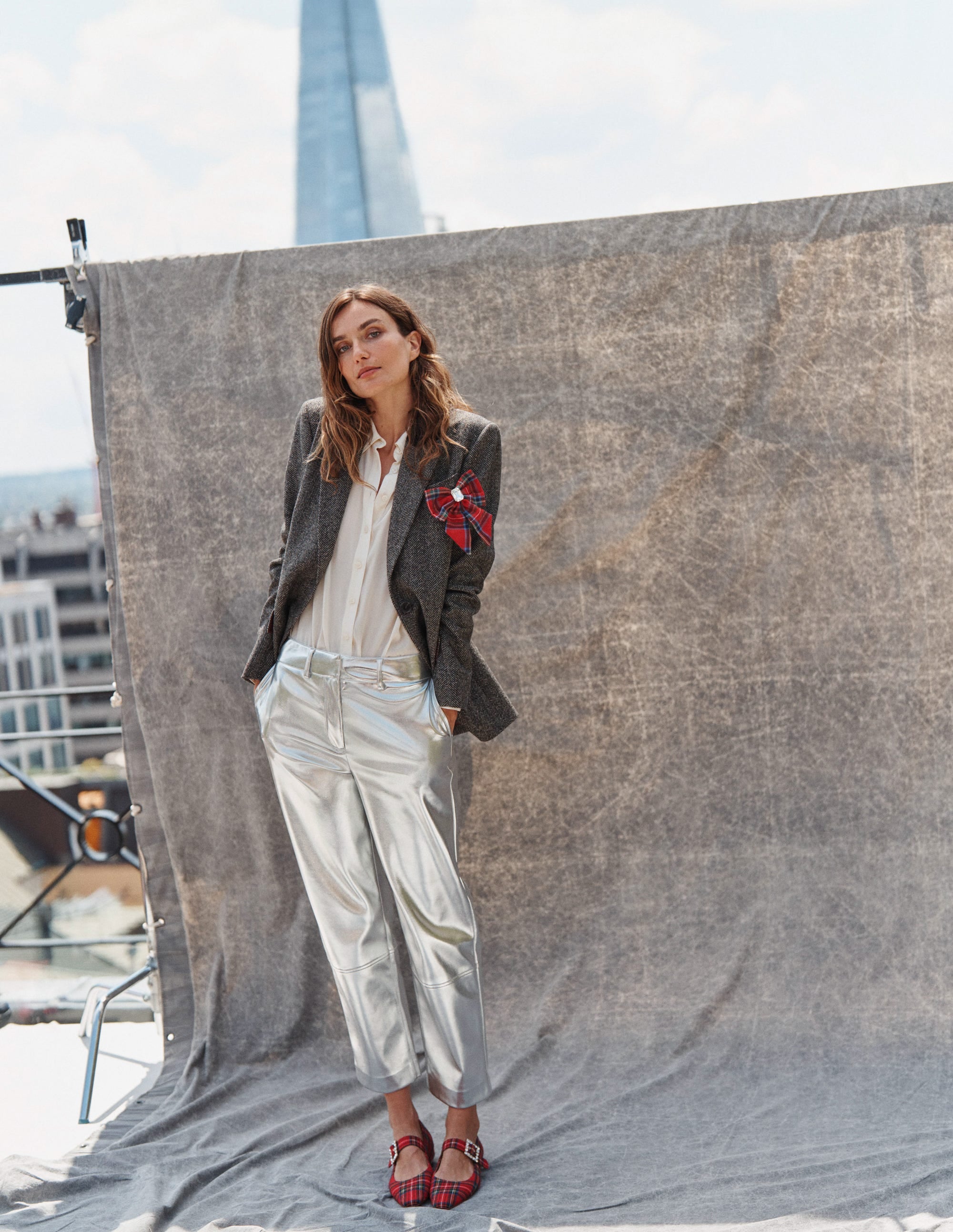 Tapered PU Trousers-Silver - Image 5