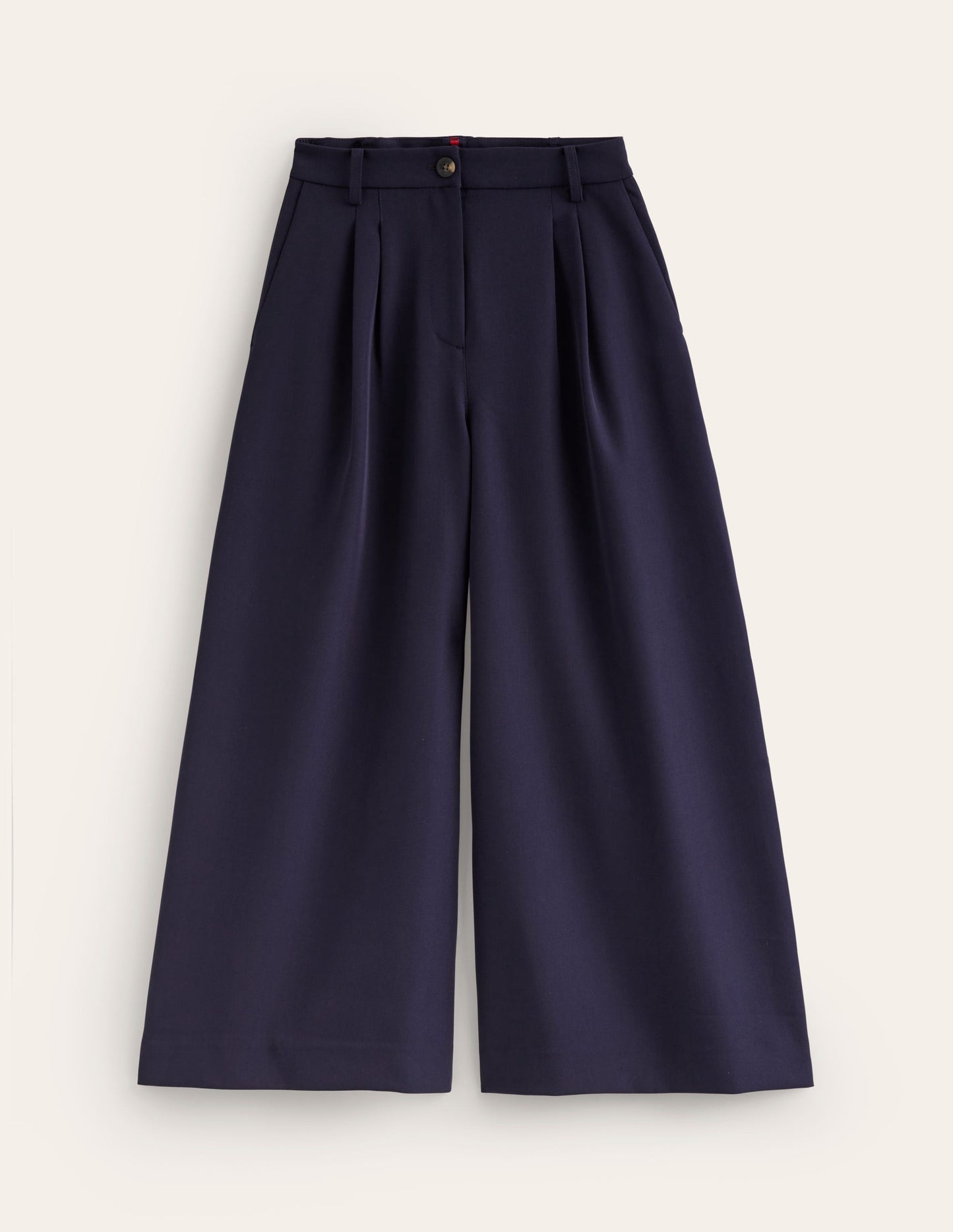 Tailored Cropped Trousers-Navy