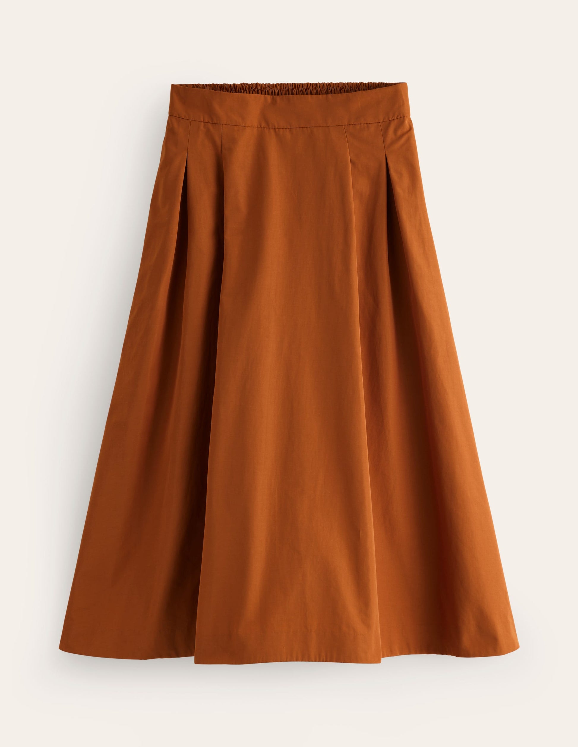 Isabella Taffeta Midi Skirt-Ochre-5