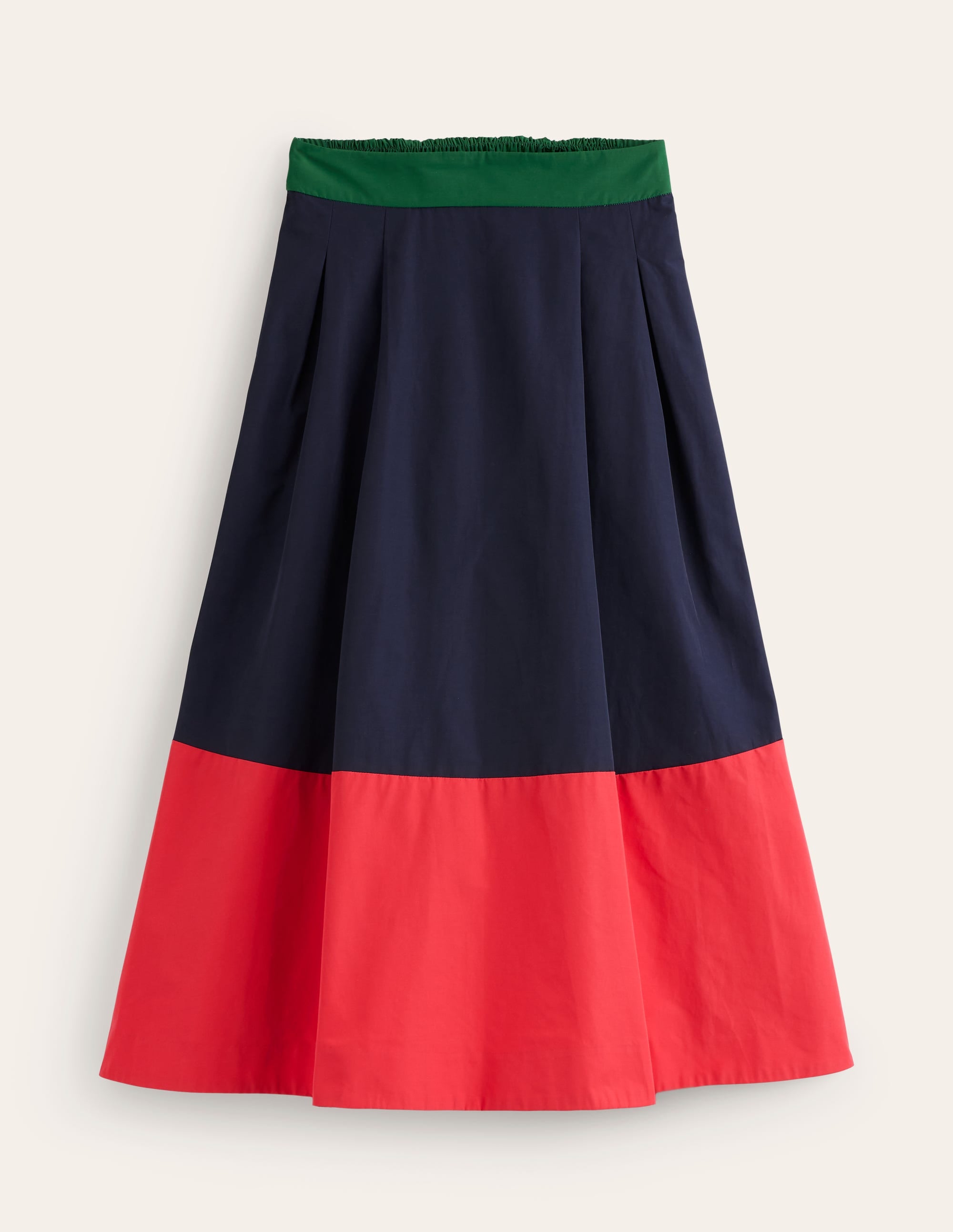 Isabella Taffeta Midi Skirt-Navy/ Cherry Jam - Image 5