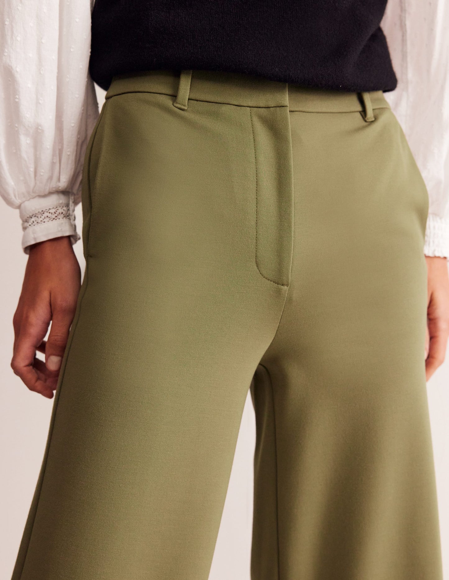 Ponte Wide Leg Culottes-Oregano