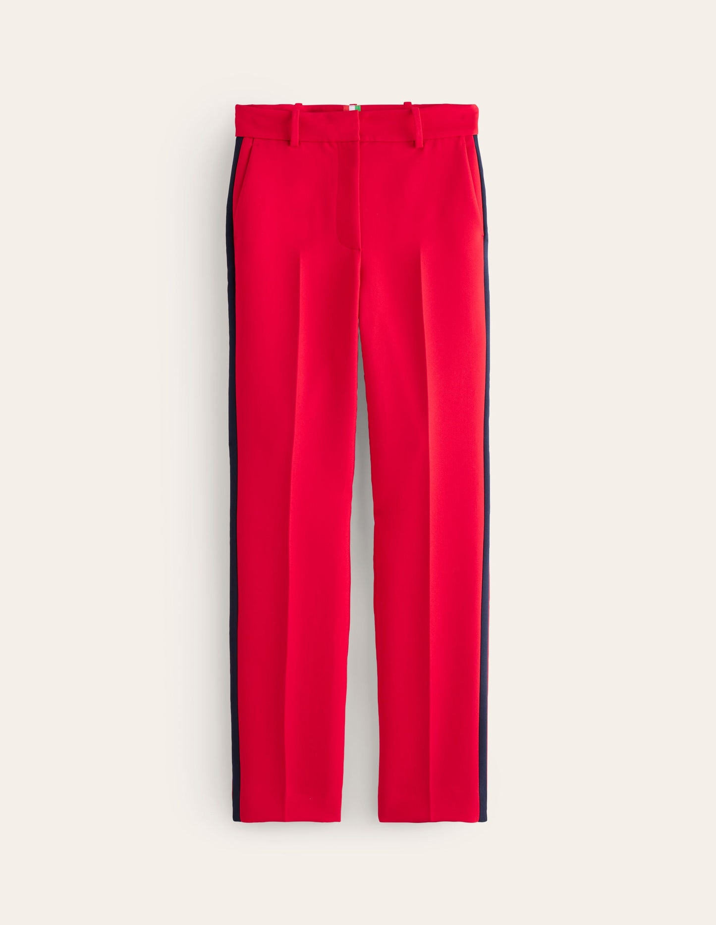 Kew Side Stripe Trousers-Red /Navy Side Stripe