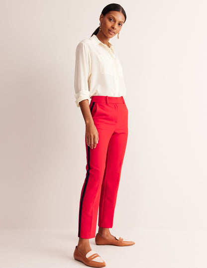 Kew Side Stripe Trousers-Red /Navy Side Stripe