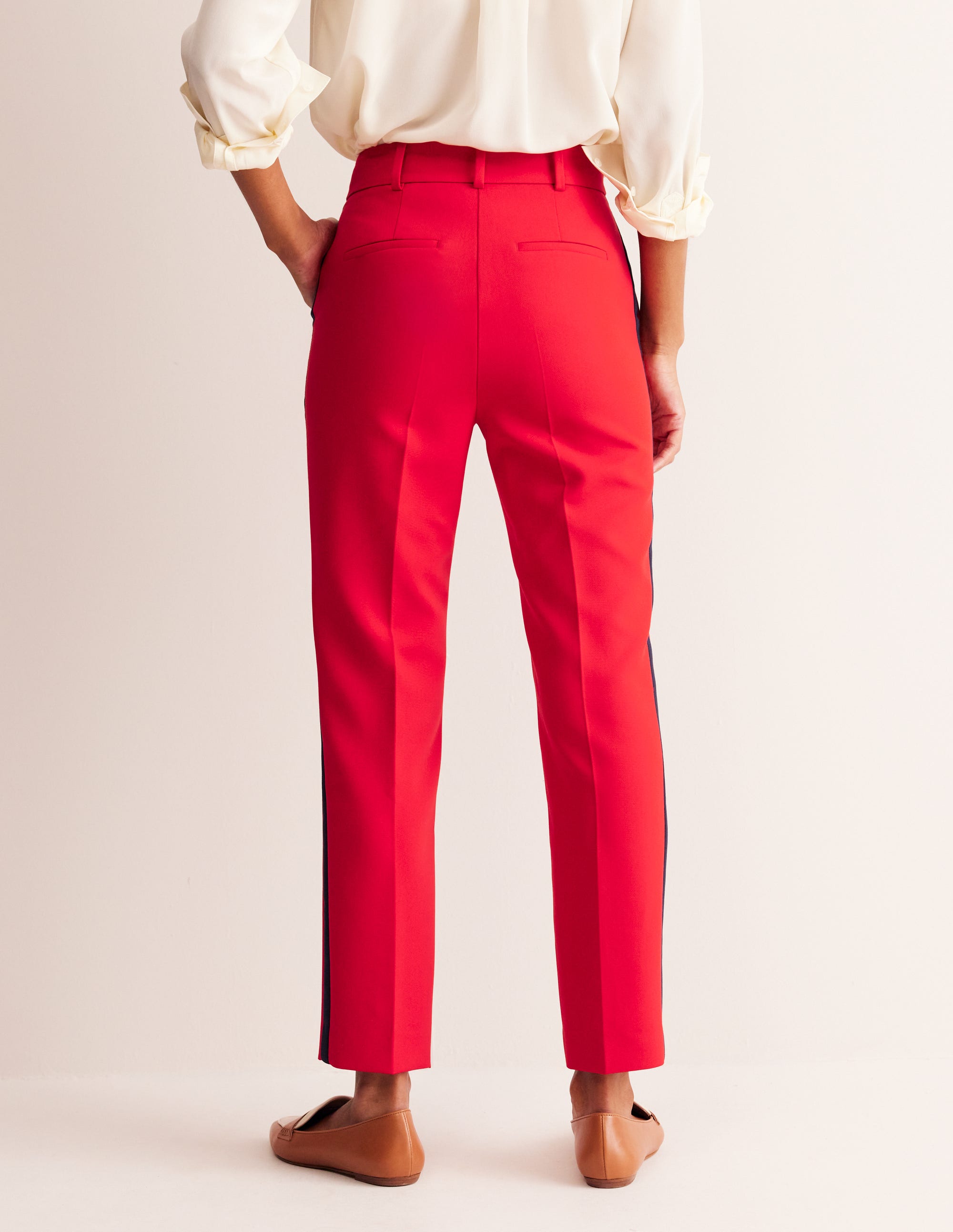 Kew Side Stripe Trousers-Red /Navy Side Stripe - Image 3