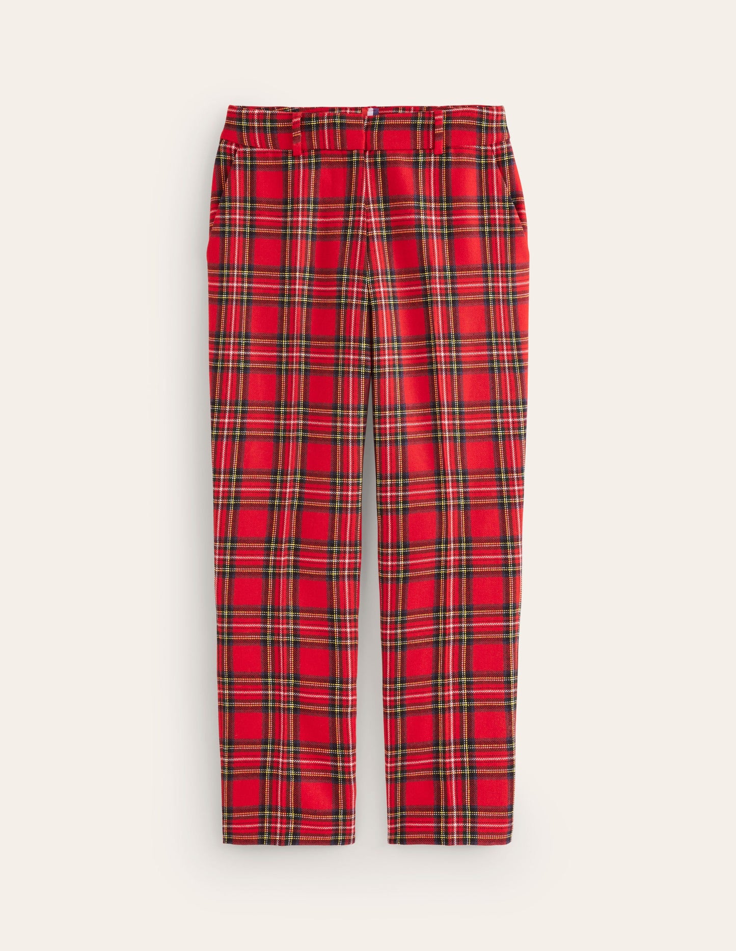 Kew Wool Blend Trousers-Red and Blue Check