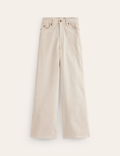 5 Pocket Cord Wide Jeans-Vanilla-6