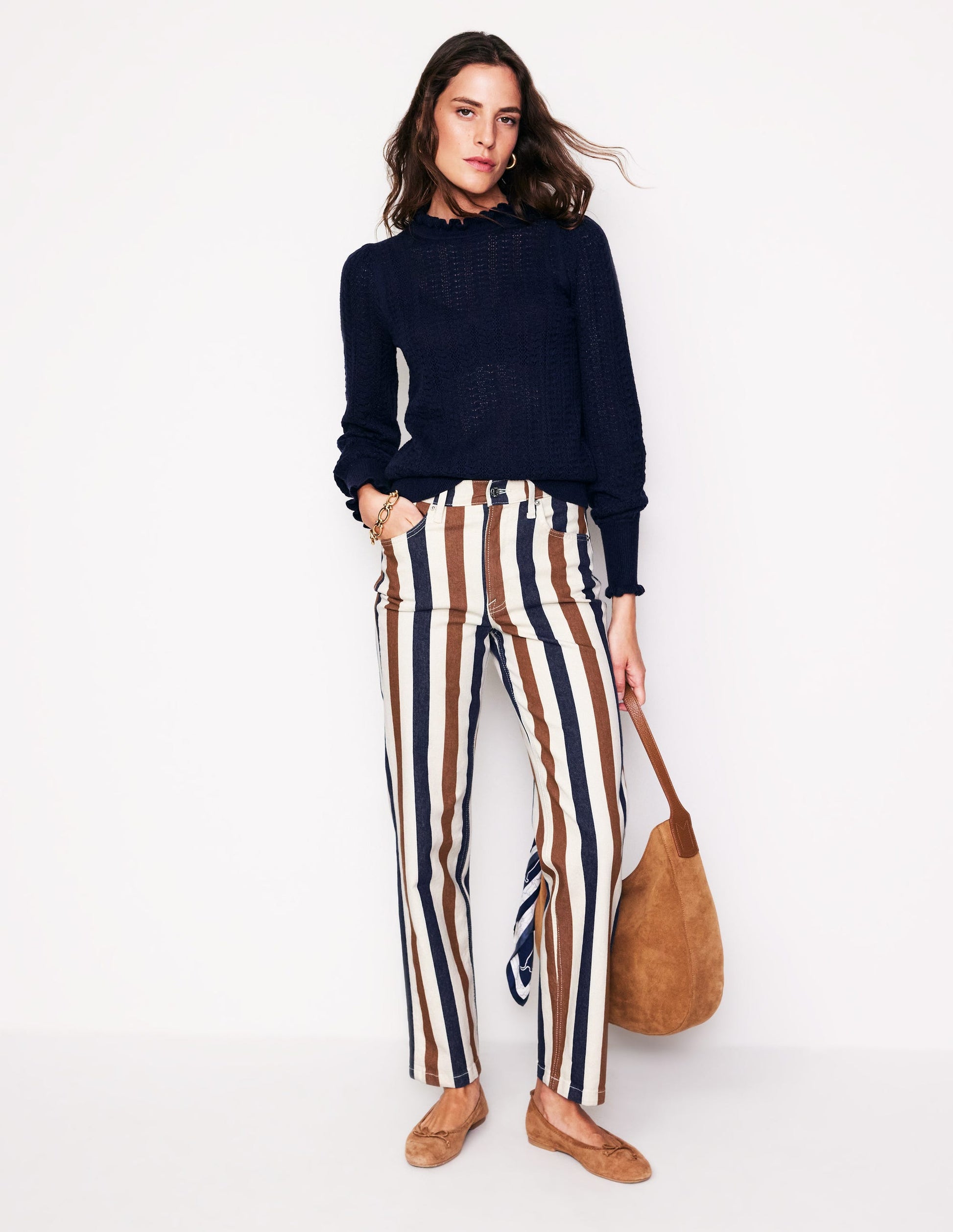 Striped Jeans-Tan Stripe-1