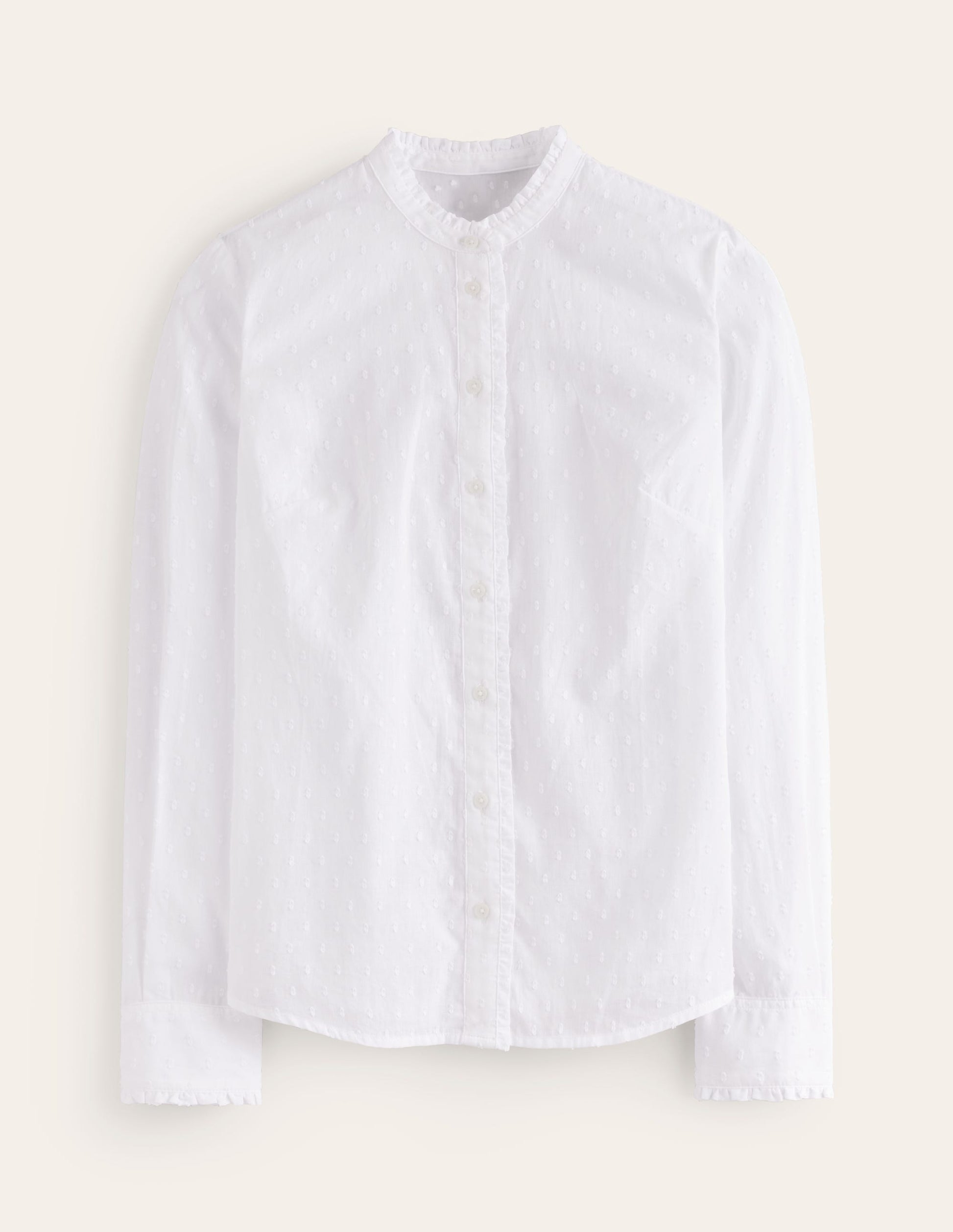 Phoebe Cotton Shirt-White Dobby-5