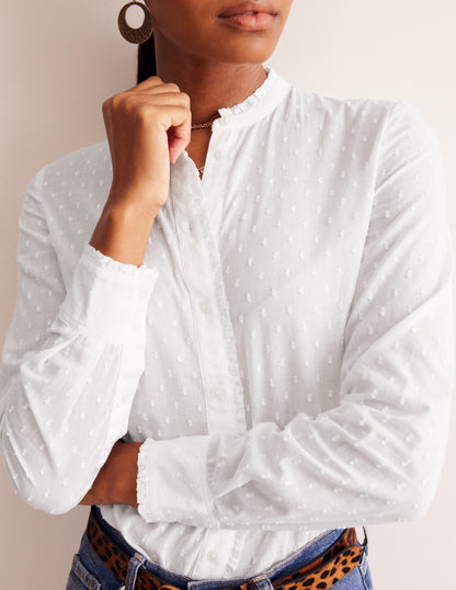 Phoebe Cotton Shirt-White Dobby-2